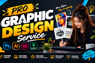 do any graphic design, image editing, logo, flyer poster vector art illustratio
