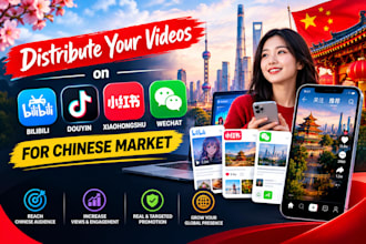distribute videos on bilibili douyin xiaohongshu wechat for chinese market