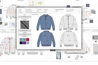 design garment tech pack clothing tech pack fashion tech pack technical drawing
