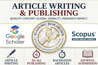 provide professional article writing, journal submission and publishing support