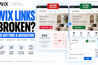 fix broken links, buttons, menus and click issues on your website