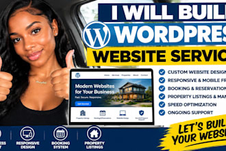 build wordpress website services classes  booking packages property listings