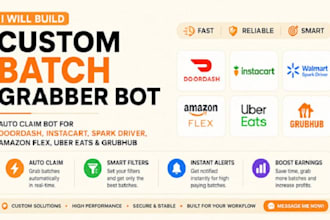 code spark driver bot, instacart bot, uber bot, grabber bot and doordash bot