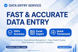 do fast data entry, pdf to word and excel word typing