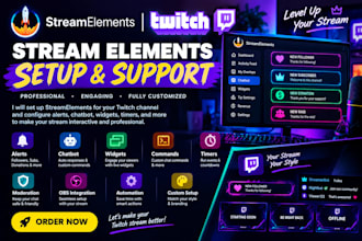 setup streamelements alerts chatbot commands widgets for twitch obs