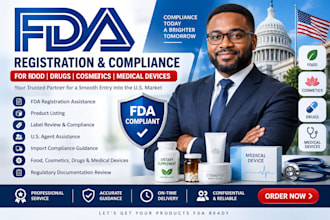provide fda registration and compliance for food, cosmetics and devices