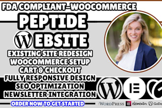 peptide website, fda compliant peptide website, woocommerce peptide website