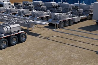 create 3d oil and gas, refinery, pipeline, offshore industrial animation