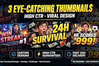 design 3 eye catching youtube thumbnails in 2 hours