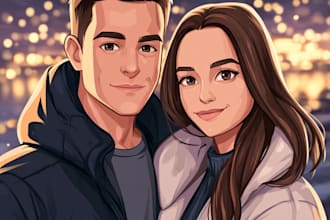 draw couple portrait illustration from photo
