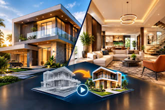 create 3d architectural exterior interior cgi rendering and animation