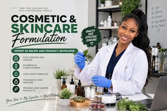 formulate skincare products and cosmetic formulations