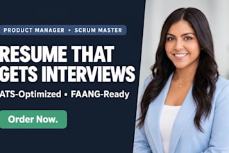 write product manager resume or scrum master resume, faang ready, pmp