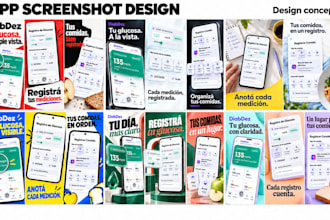 design custom app screenshots for google play or app store
