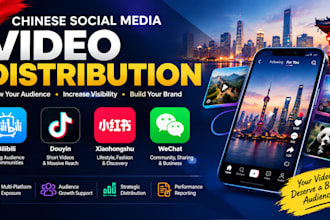 distribute videos on bilibili, douyin, xiaohongshu, wechat for audience growth