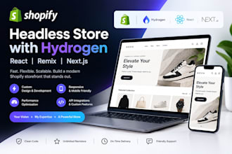 setup shopify headless store with hydrogen and react, remix or next