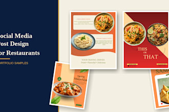 design professional restaurant social media posts