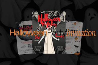 design a spooky halloween party invitation for your event