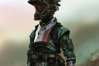 design sci fi characters with futuristic armor