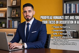 proofread humanize edit and format your thesis or dissertation in apa 7