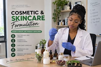 skincare products and develop custom cosmetic formulations