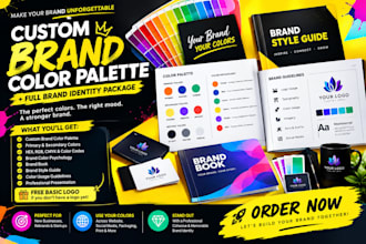 design color palette and mood board for your logo, website and brand