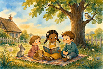 illustrate children story book illustration, children book cover