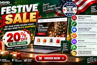 design shopify festive store, shopify halloween, christmas store for usa market