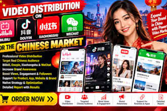 distribute videos on bilibili douyin xiaohongshu wechat for the chinese market