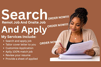 apply for job search and prepare job application to apply for an onsite job