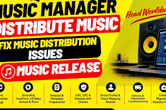 music manager, distribute music, fix rejected  music distribution, music release