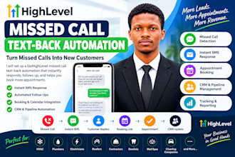 set up gohighlevel missed call text back automation gohighlevel expert highlevel