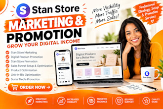 do stan store marketing, etsy stan store, sales funnel and stan store promotion