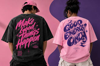 create custom typographic t shirt artwork with expert lettering design