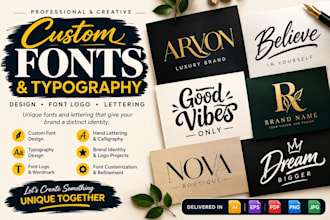 design unique custom fonts custom typography font design font logo and lettering