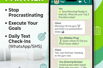 be your daily accountability partner via whatsapp and text