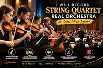 record string quartet, real orchestra, no sheet music needed