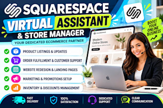 be your squarespace virtual assistant and store manager