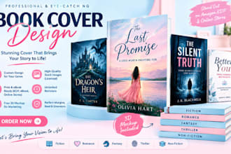 design a stunning professional book cover, ebook, paper back and KDP book cover