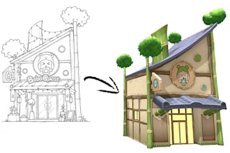 design cozy stylized 3d architecture and environment assets