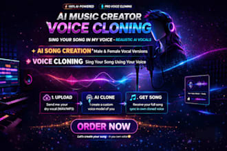 remake your ai cover song, create custom song using your voice to sing, rap