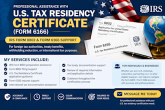 file irs form 8802 for your US tax residency certificate form 6166 tax