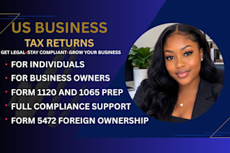 prepare 1120, 1120s, 1065 US business tax return and k1