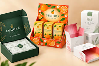 design pop retail packaging, folding carton with dieline and mailer box