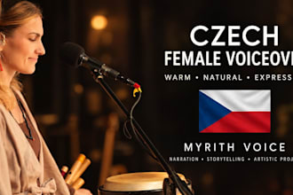 record a warm natural czech female voiceover