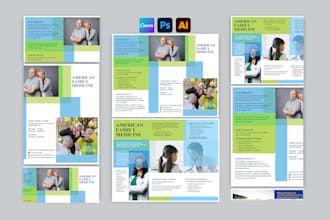 do medical healthcare tri fold brochure editable canva template