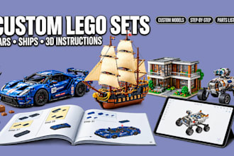 create custom lego sets, cars, ships and 3d building instructions