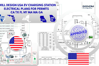 design USA ev charging station electrical plans for permits ca tx fl ny ga wa