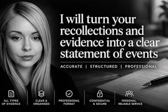 turn your recollections and evidence into a clear statement