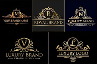 design a gold luxury minimalistic logo design